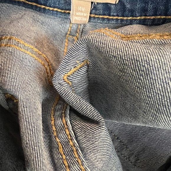 Woman Within Blue Straight Leg Jeans with Floral Embroidery - Picture 10 of 11